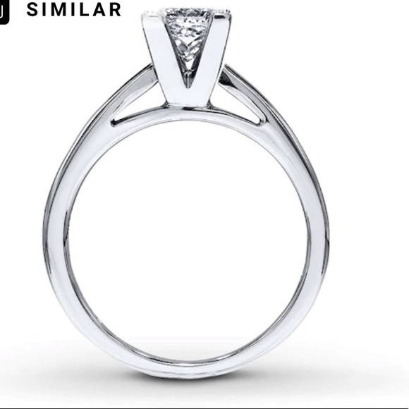 Leo Artisan Princess Cut 1ct Ring and Wedding Band - Picture 10 of 16